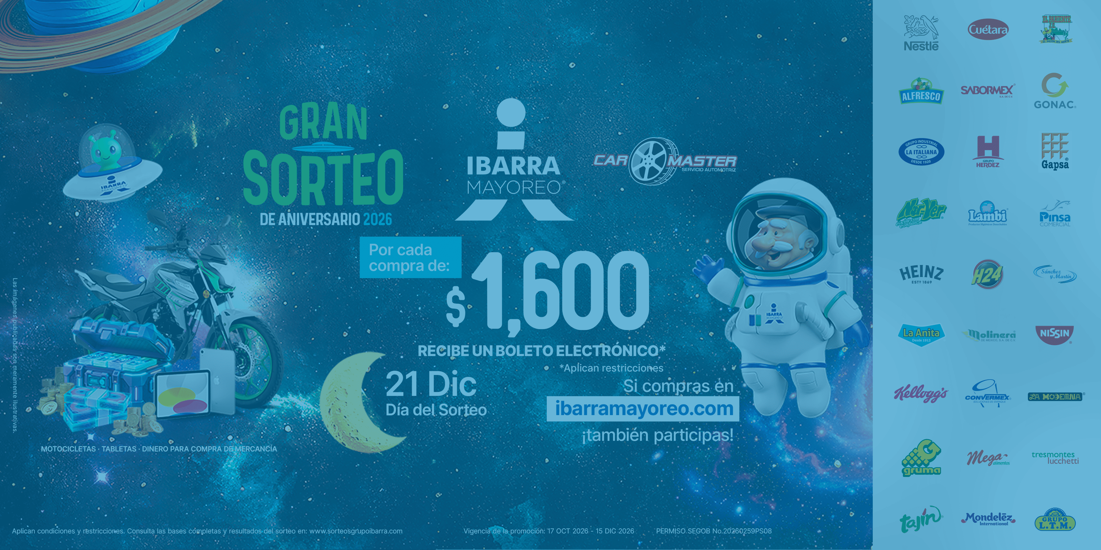 Gran sorteo de aniversario 2025 - Ibarra Mayoreo